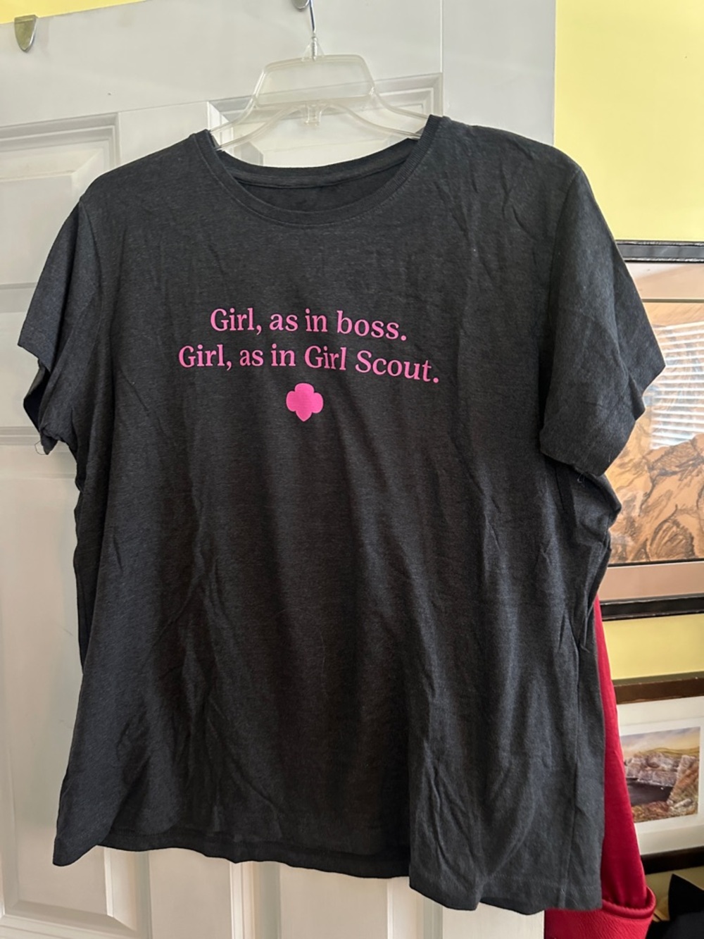 Girl Scout Black Tee with Pink Slogan